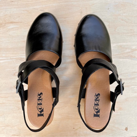 KORKS Womens Abloom Clog Sz 9M Black Ankle Strappy Studded Mules Platforms - Picture 5 of 9